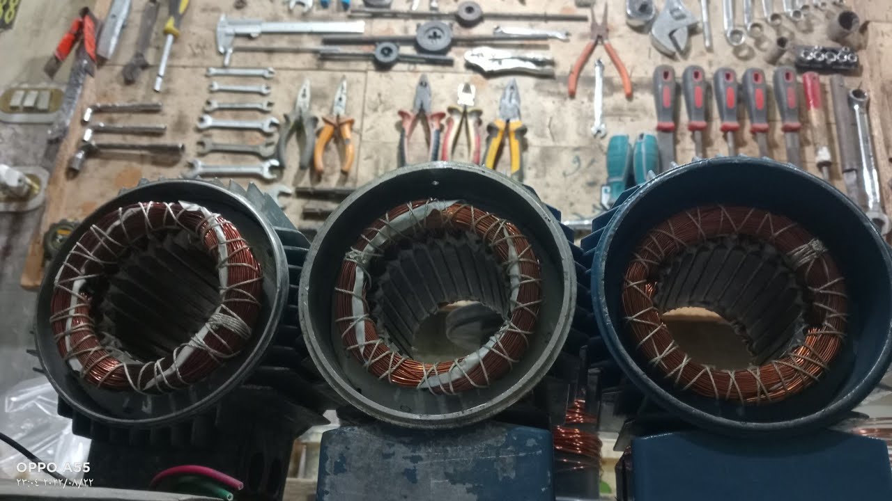 طريقه دندشه الموتور نفس الفبريكه وكبس الموتور نفس الفبريكهWater motor winding, imitation of Fabrica