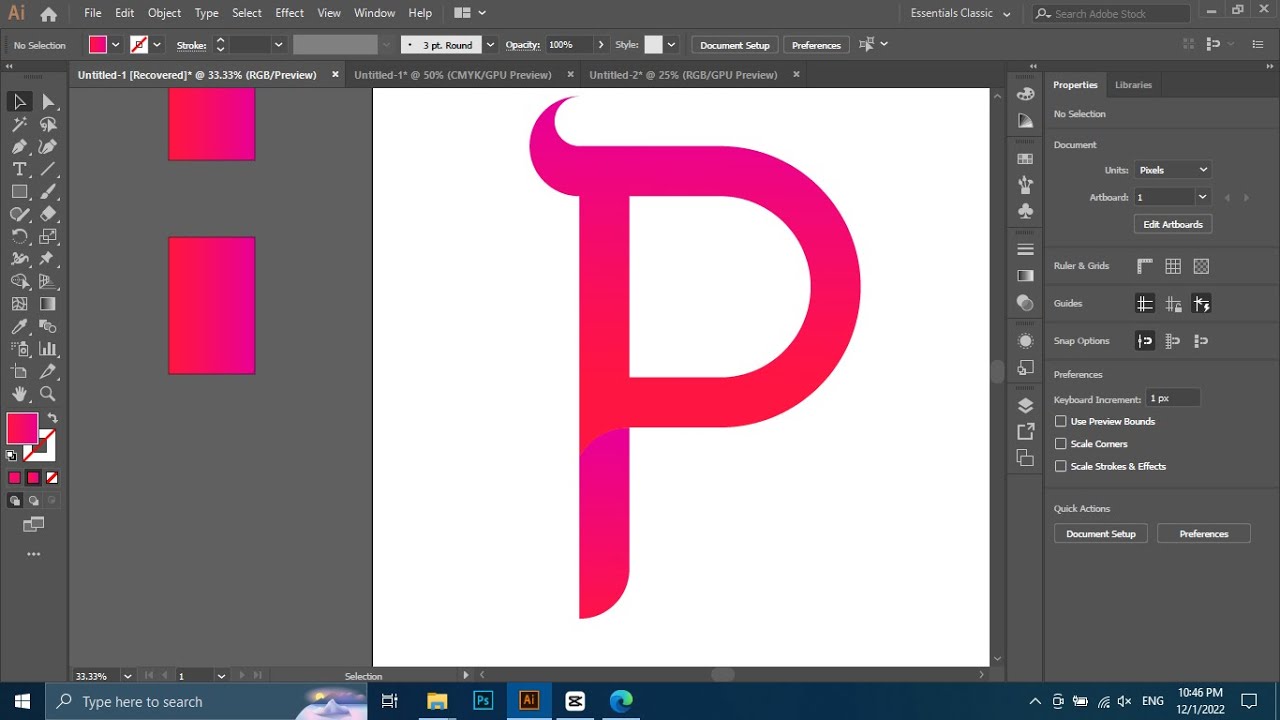 P Design in Adobe Illustrator | DOMINIXK