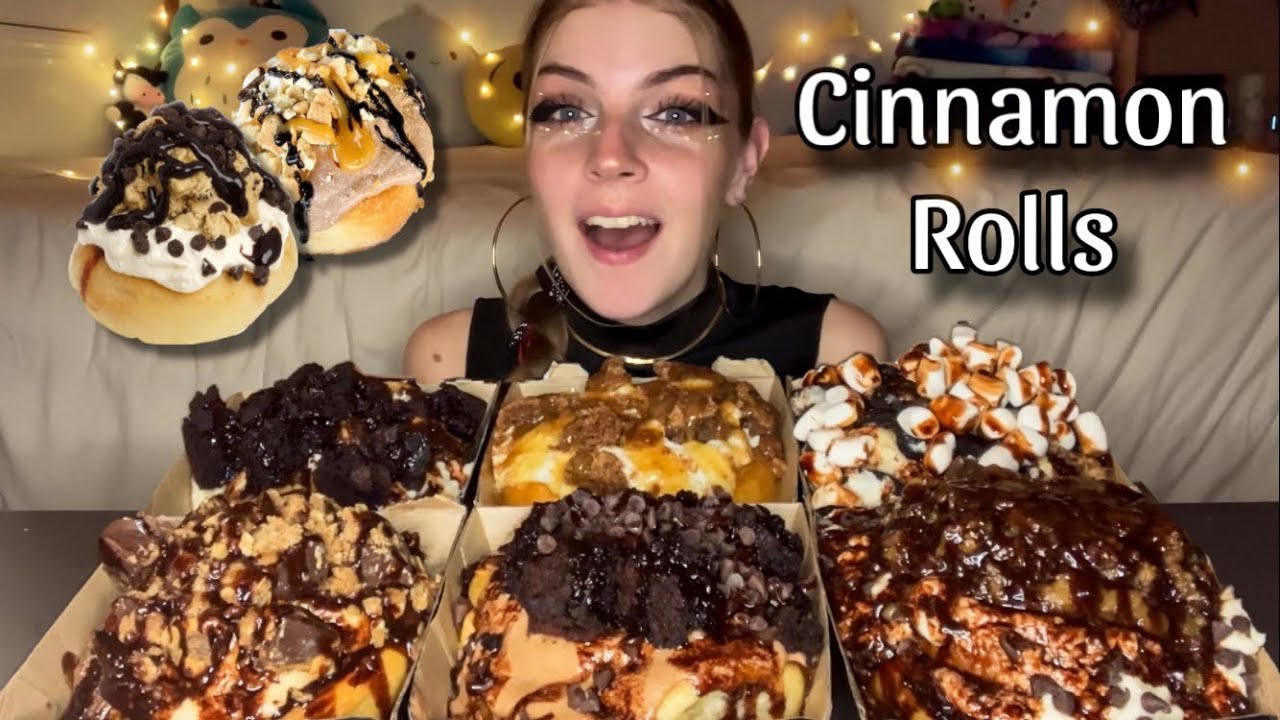 МУКБАНГ С ЛИПКОЙ БУЛОЧКОЙ С КОРИЦЕЙ! (Веганский)