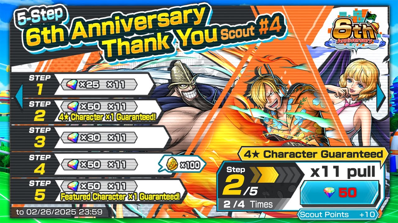 NEW 6th Anniversary Bounty Festival Summons on One Piece Bounty Rush!
