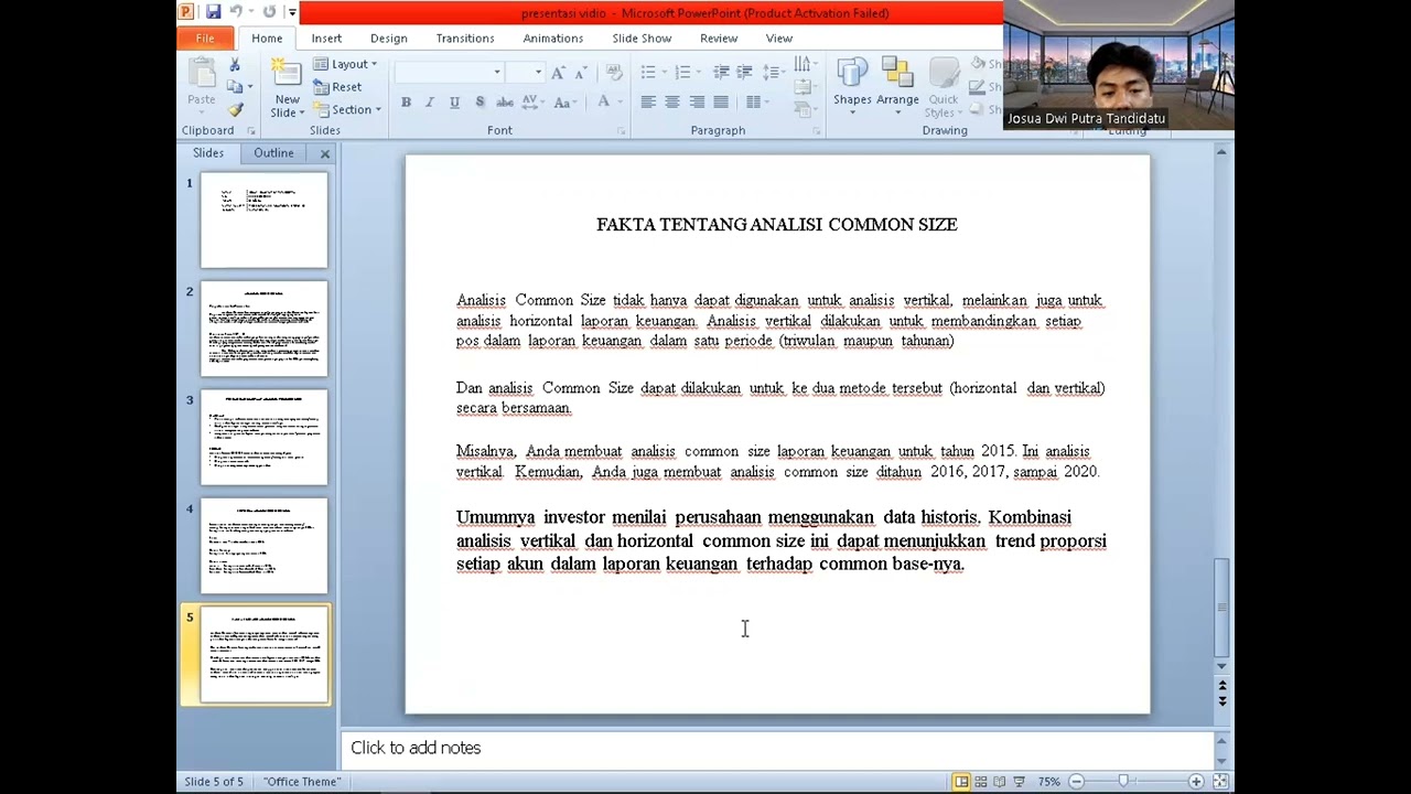 Analisis Commonsise Teori Analisis Keuangan