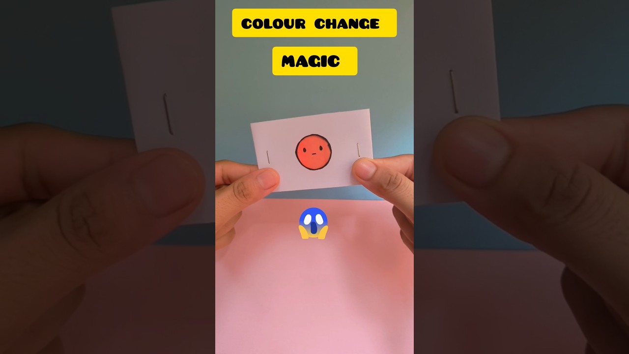 🎩 Color Changing Smiley Face Trick | Easy Paper Magic ✨ shorts #papercraft #diy #art #youtubeshorts
