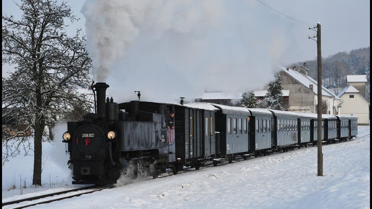 Auspuffschläge der ÖGEG ÖBB 298.102  von Steyr nach Grünburg und retour 2018.12.15