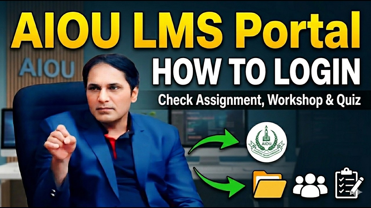 AIOU LMS Portal Login Method 2026 | How to Login | Check Assignments, Workshops & Quiz