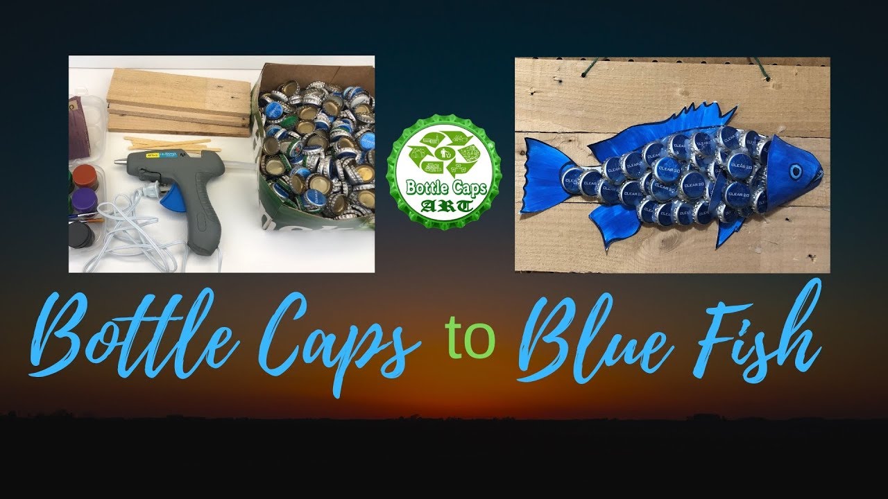 3D Blue Fish | from Bottle Caps Art
