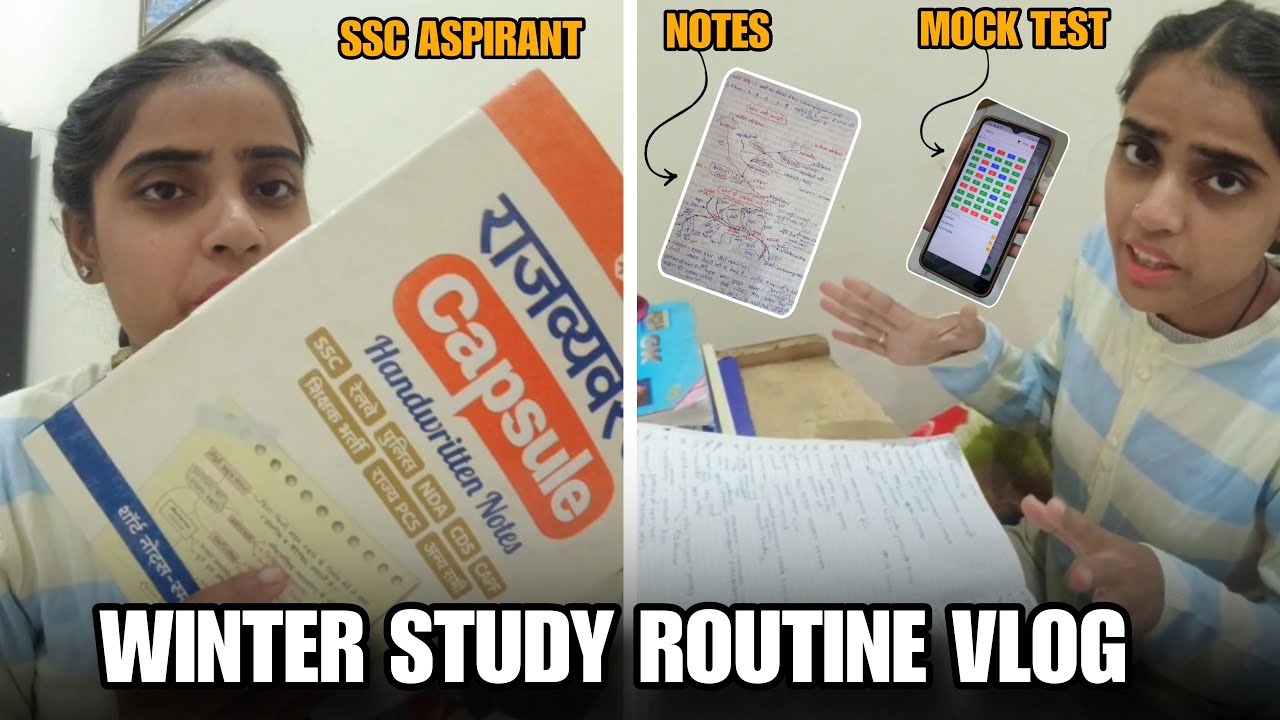 Winter Study Routine Vlog 🥶 | SSC Aspirant Mock Test, Notes | Rekha horazon | #ssc #mts
