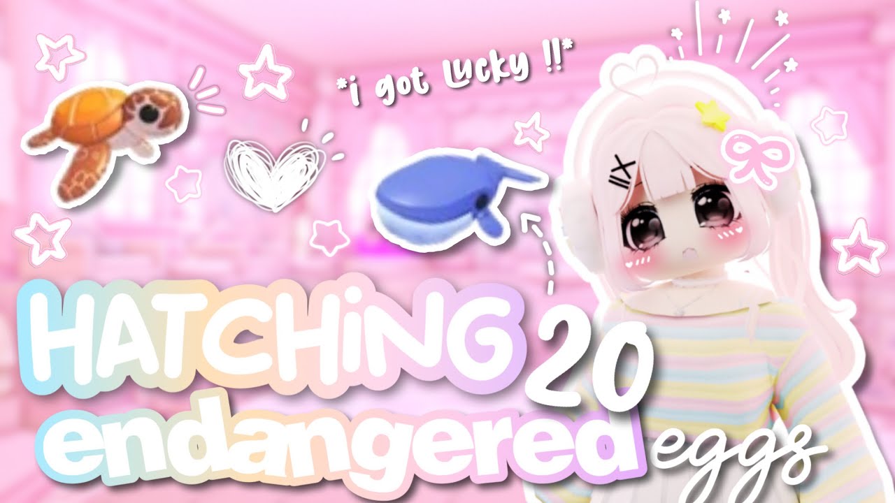 ˚୨୧⋆｡ Hatching 20 NEW ENDANGERED Eggs! | I GOT LUCKY! - #adoptme #adoptmetrades ♡༊*·˚