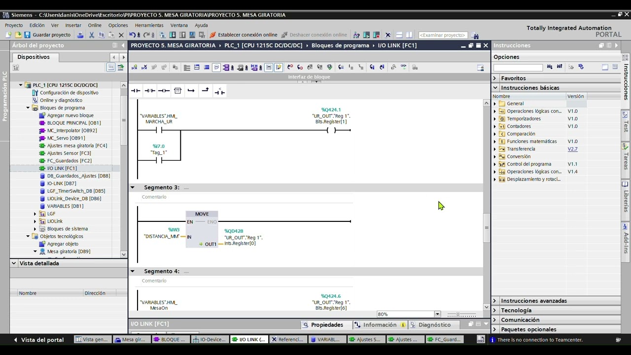 PROYECTO 5. Robot UR5 con comunicación Profinet + PLC S7-1200 + Mesa giratoria + módulo io-link 