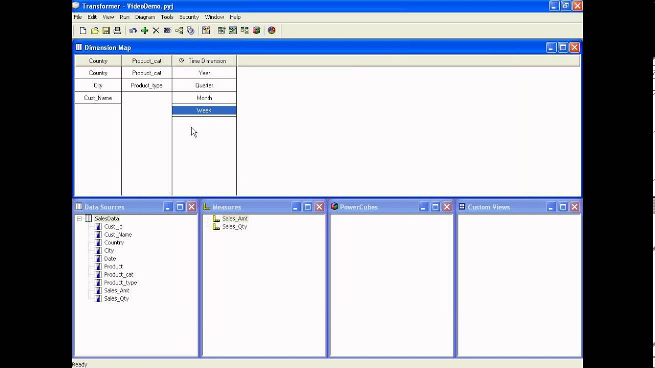 Cognos Powerplay Transformer Cubes - Time Dimension - Date - Week - Fundamental Tutorial - P4-of-30