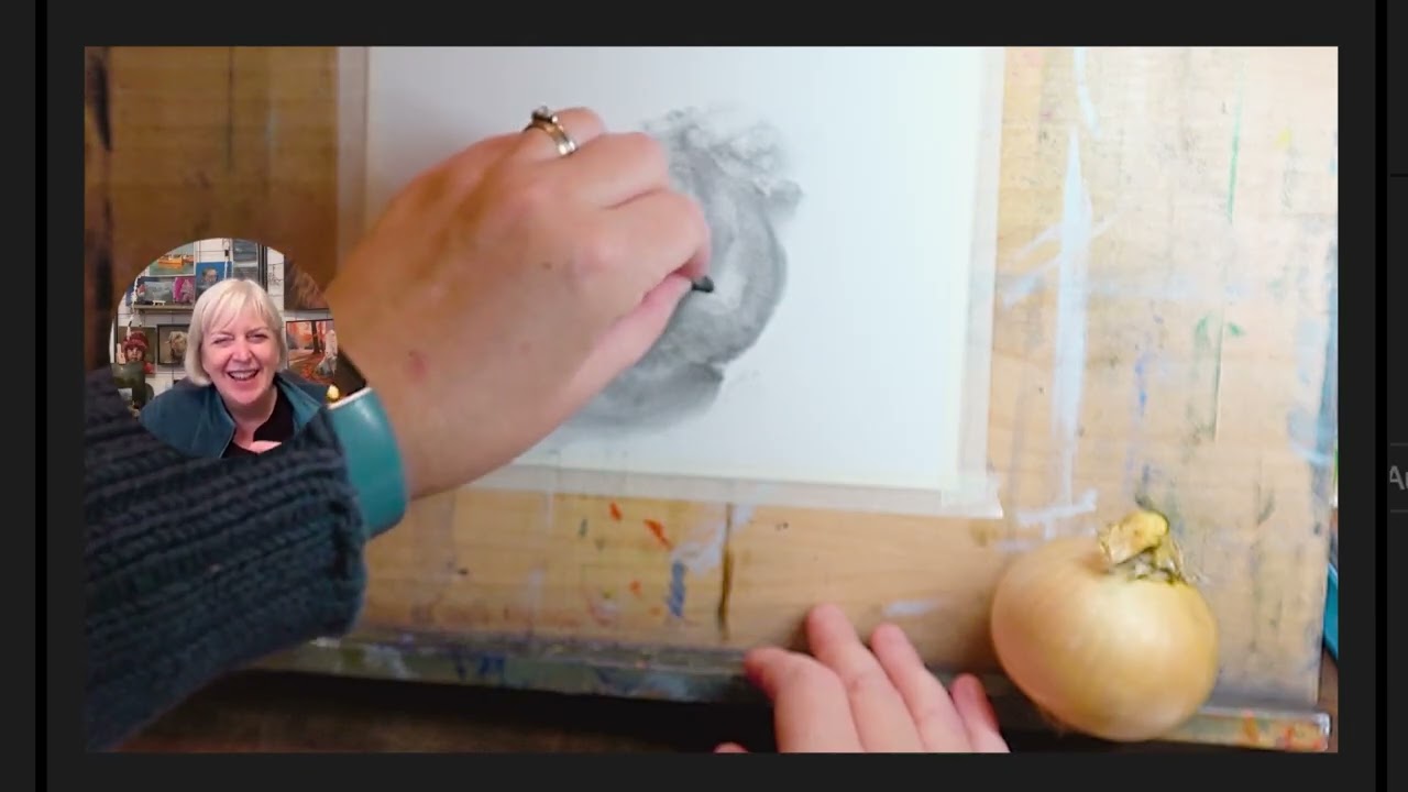 Sketching with Charcoal: Draw an Onion Using Shadow Shapes (No Outlines)