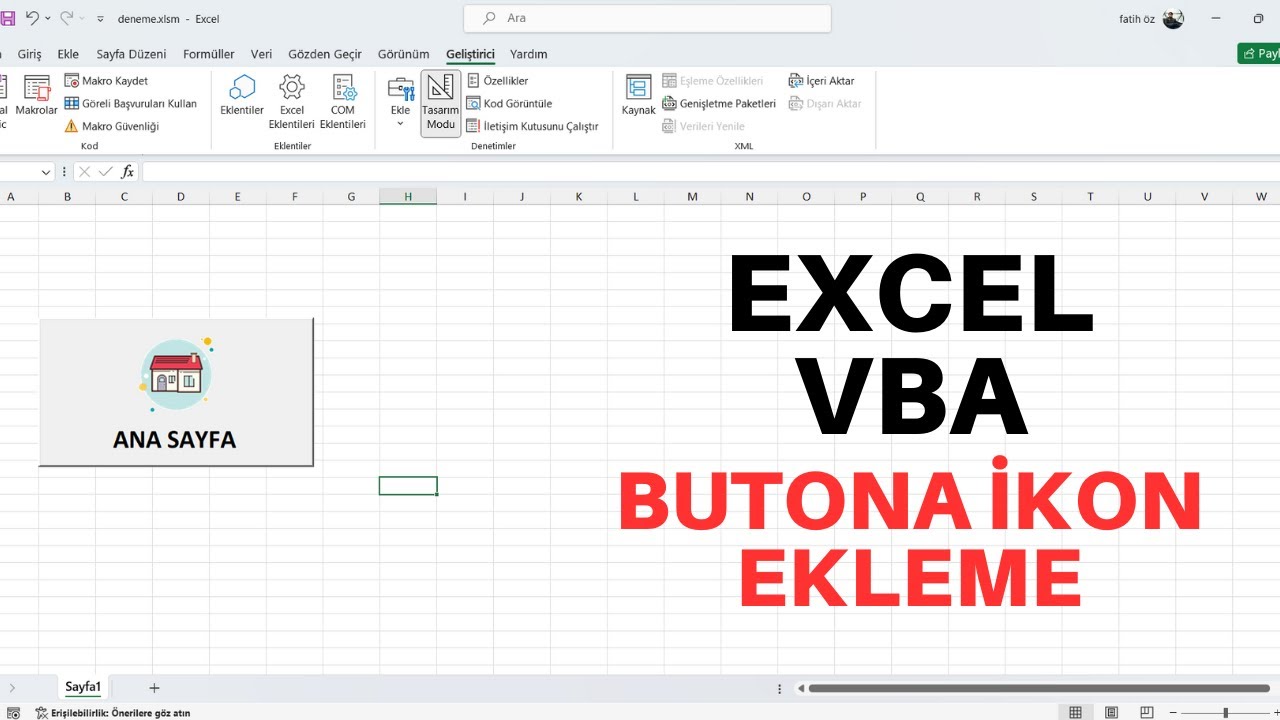 VBA Excel - Command Button - İkon Ekleme