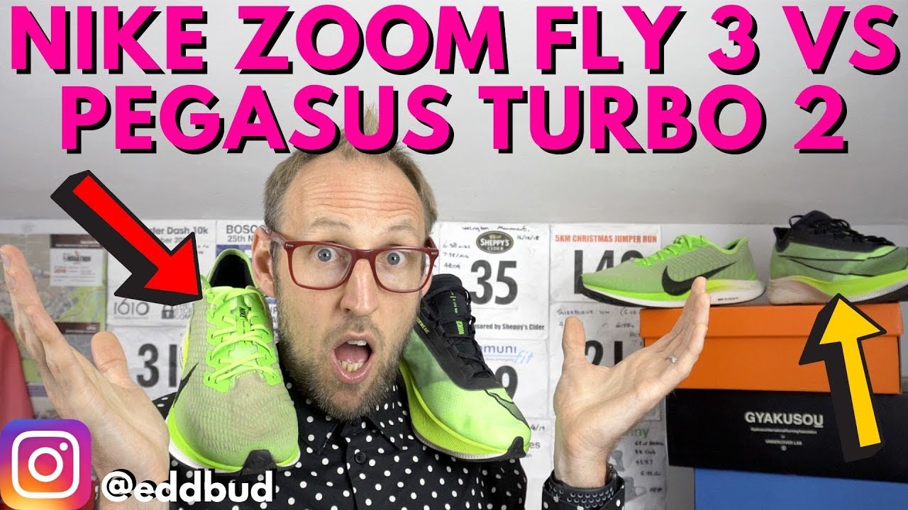 Nike Zoom Fly 3 vs Pegasus Turbo 2 comparison | eddbud