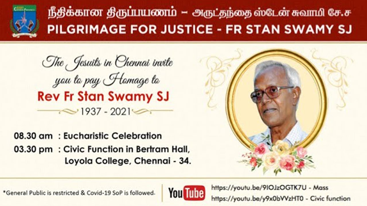 🔴🅻🅸🆅🅴 || MK Stalin - Homage to Fr Stan Swamy SJ - Jesuit Communities in Chennai