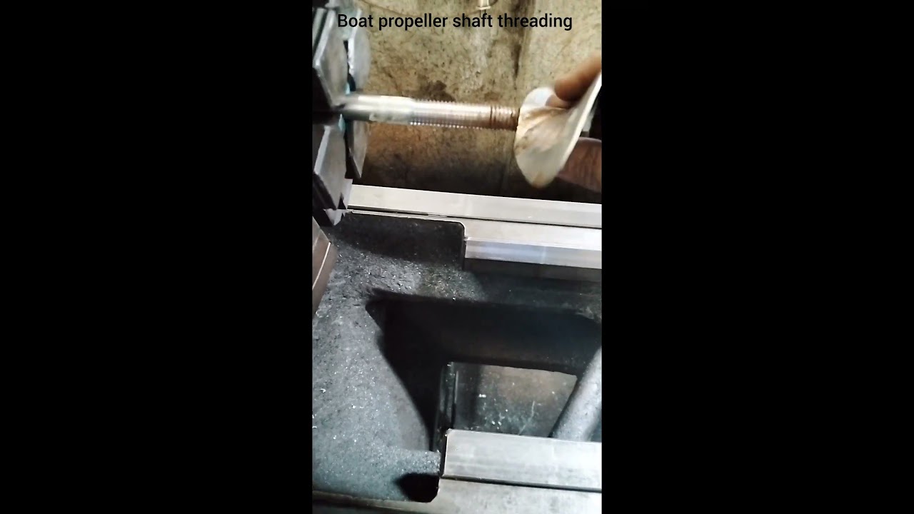 Boat propeller shaft threading 