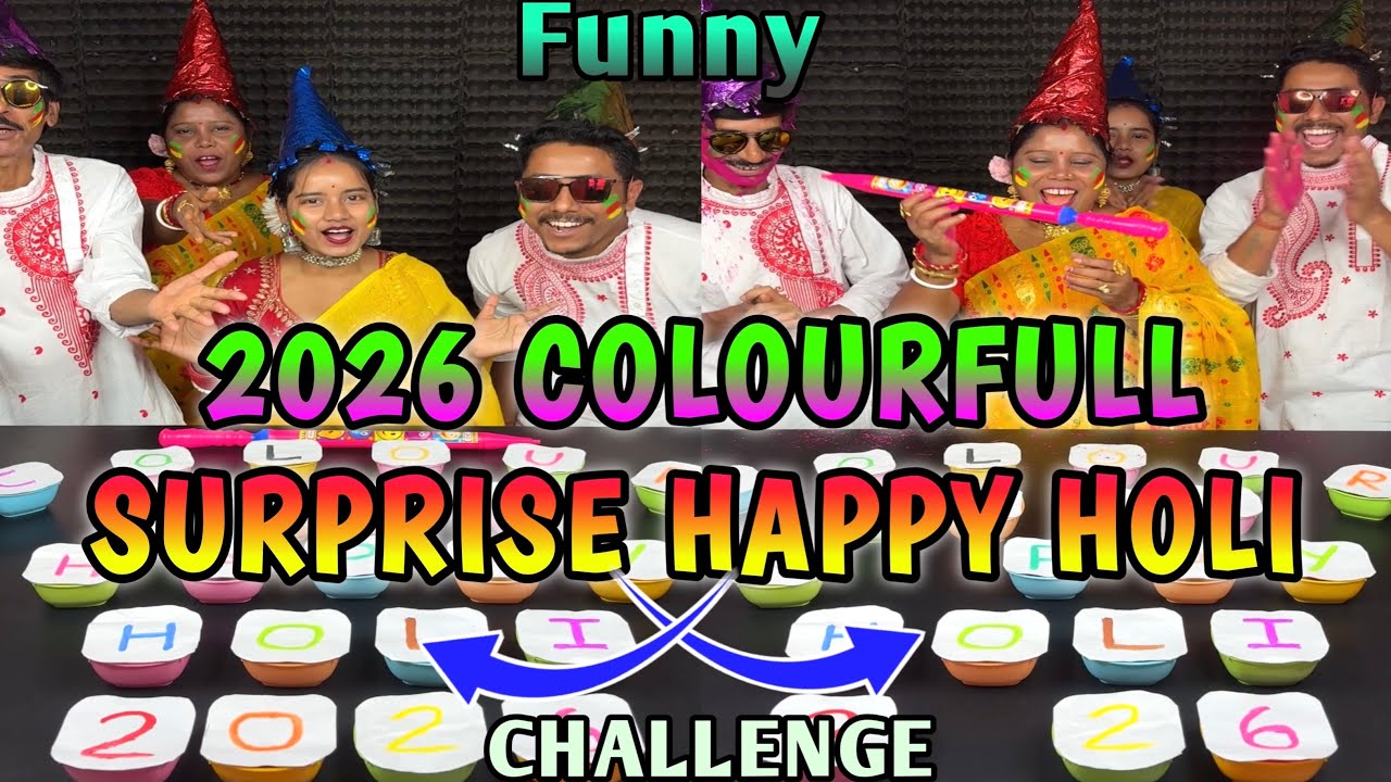 Surprise 2026 Colourfull Happy Holi Funny Challenge With Family