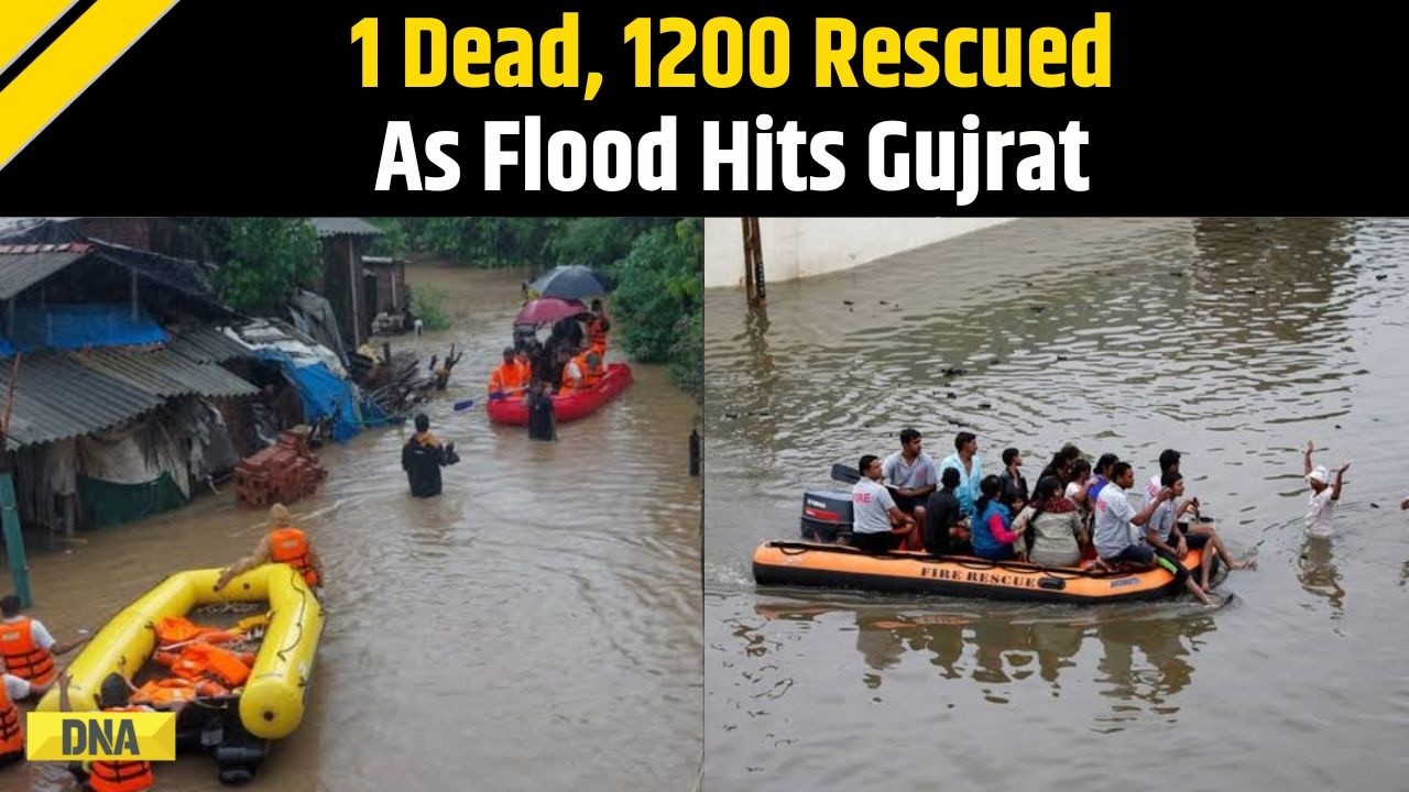 Gujrat Floods: 1,100mm Rain Hits Valsad, 1 Dead, 1,200 Rescued As Floods Batter Gujarat