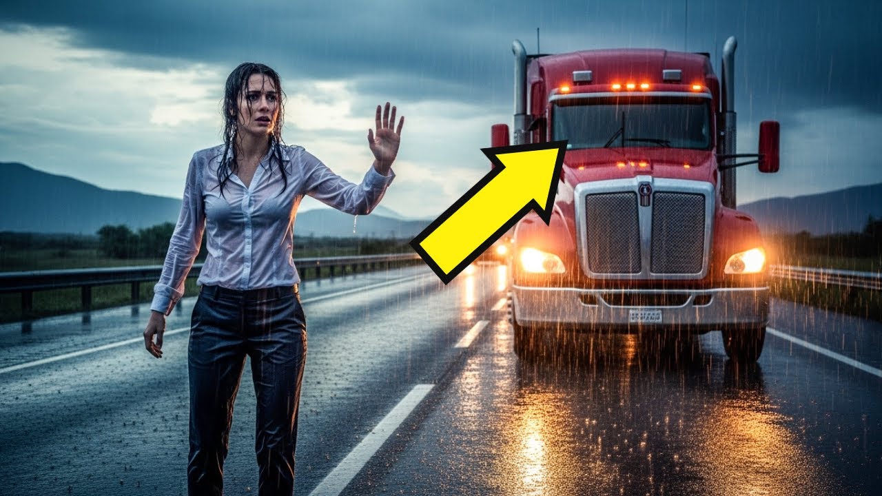 Camionero Solitario Rescata A La Hija De Un Millonario Atascada En La Carretera — Sin Saber Que…
