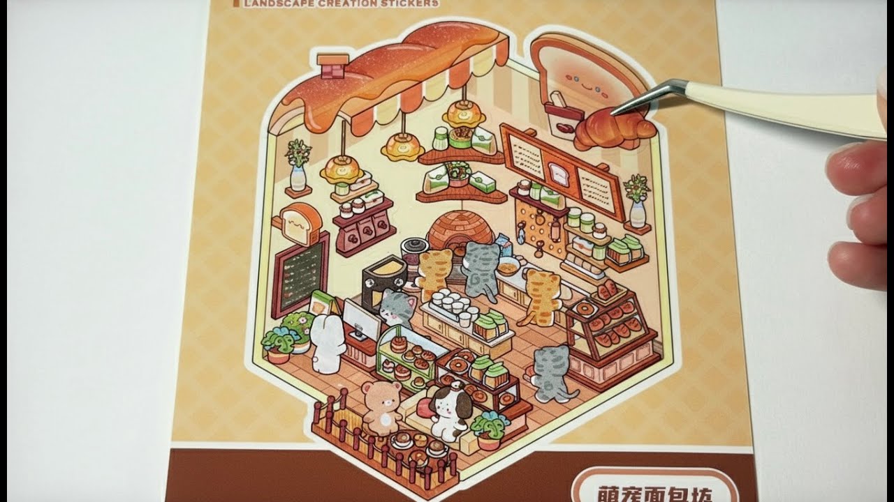[ASMR] 3D Sticker room | Cute Animal Bakery 🧁🐾