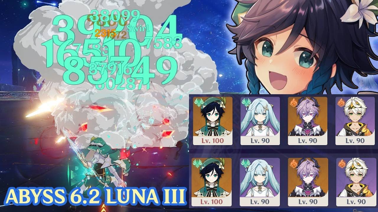 Venti Turns Everything into Dust - 6.2 Abyss Floor 12 (Luna III) - Genshin Impact