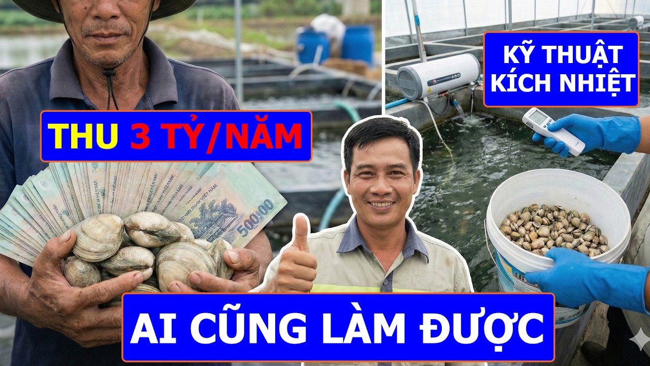 Làm Giàu Từ Con Nghêu - Kỹ Thuật Kích Thích Sinh Sản Bằng Nhiệt Độ - THU TIỀN TỶ, Ai Cũng Làm Được!