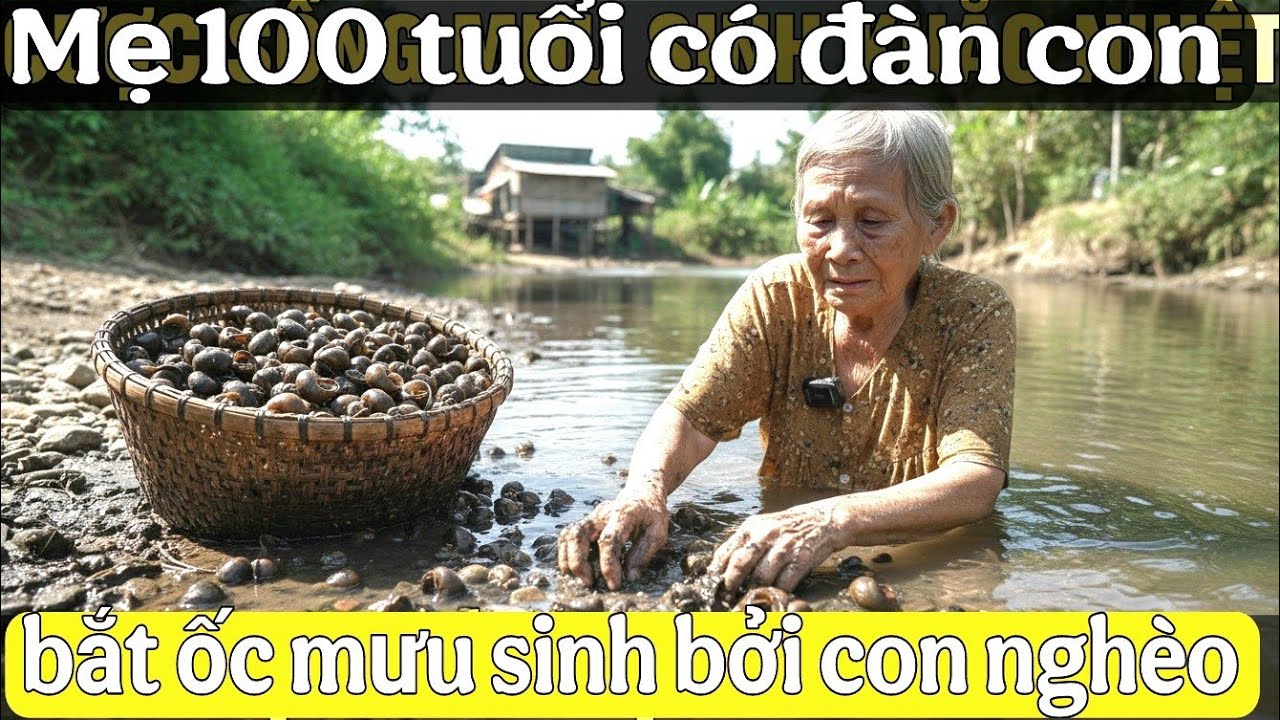 Con cái nghèo, mẹ vất vả gian nan. Bà Hai bắt ốc tâm sự cuộc đời/kpmt