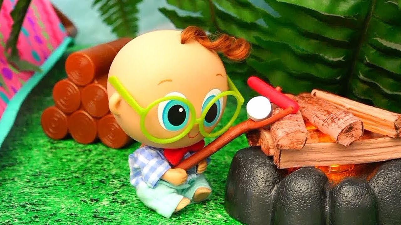 Nerlies Go Camping and Churro Pretends to be a Bear 💖 Pretend Play Video