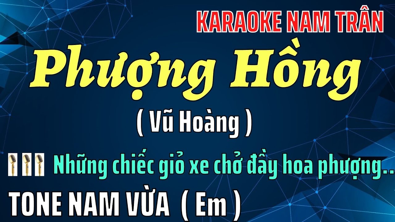 Karaoke Phượng Hồng Tone Nam | Giọng Nam Vừa | Nam Trân