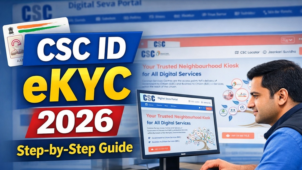 CSC ID की eKYC कैसे करें | CSC ID EKYC Process Step by Step | 2026