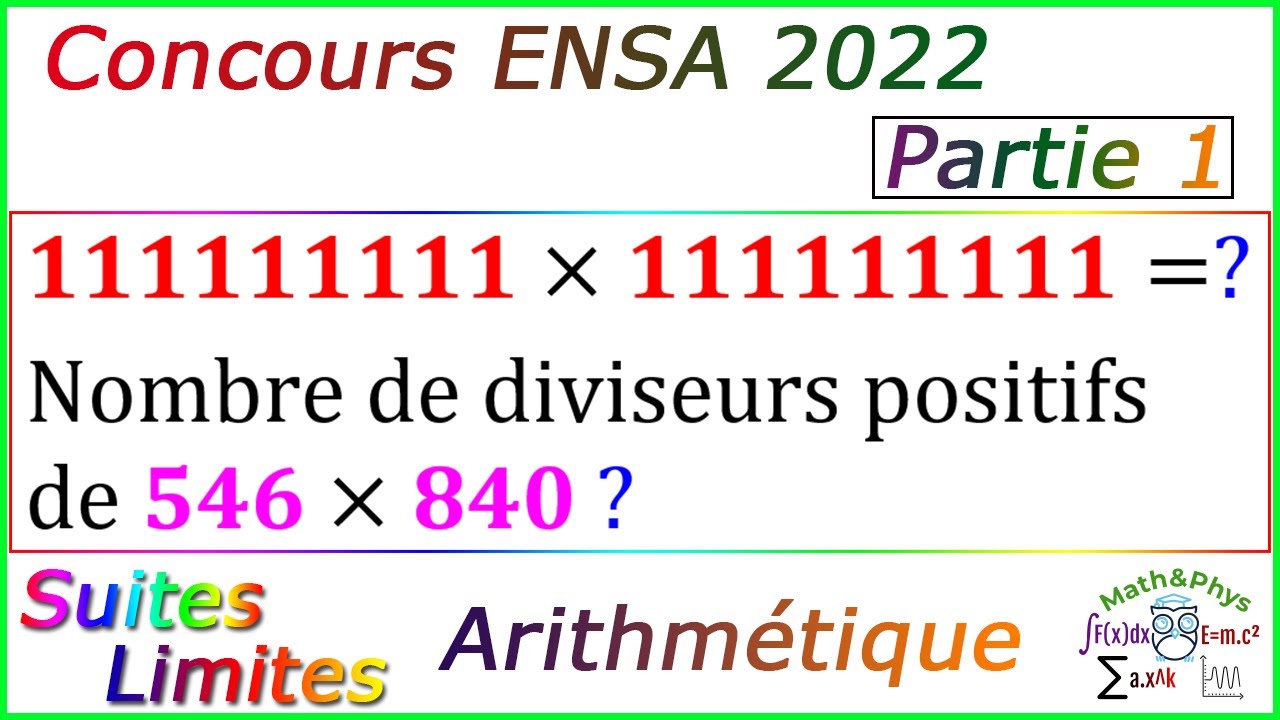 Concours ENSA - Préparation Concours ENSA - Concours ENSA 2022 - [Partie 1]