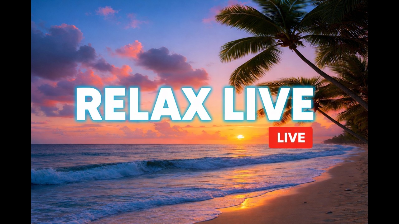 🌴 Live Tropical Beach Sunset | Relaxing Ocean Sounds