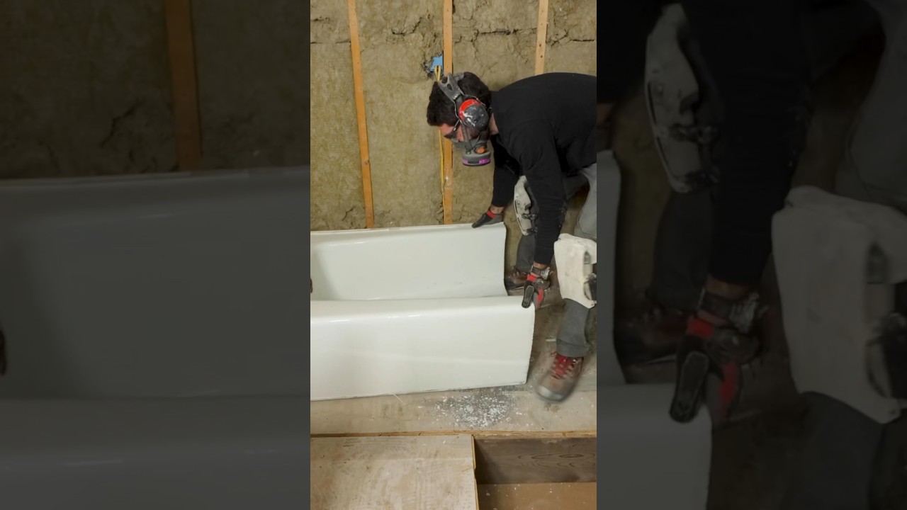 How to Cut Cast Iron Bathtubs - #shorts #homerepairtutor