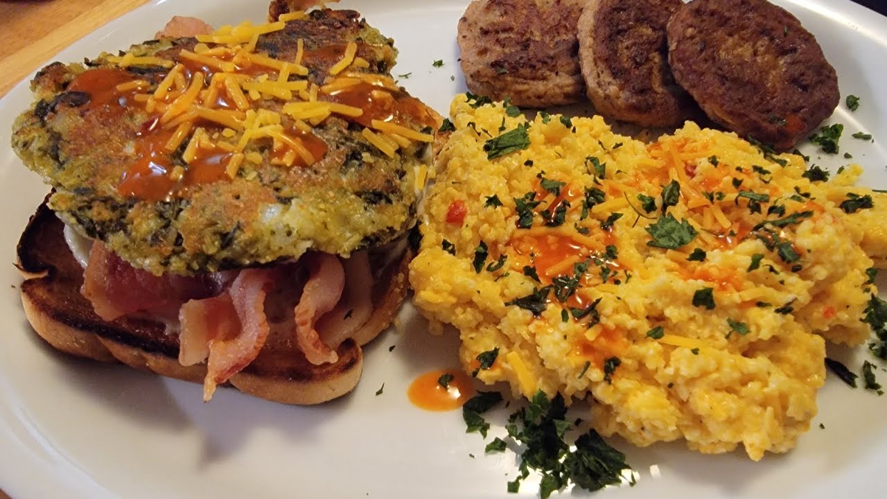 Collard green patties with pimento cheese grits #cookingwiththecubs