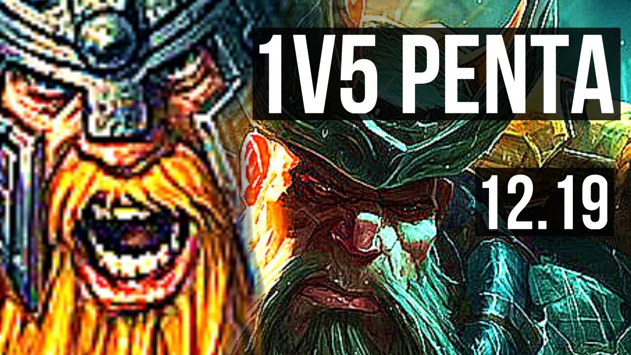 OLAF vs GP (TOP) | 1v5 Penta, 13 solo kills, 22/3/0, Legendary | KR Master | 12.19