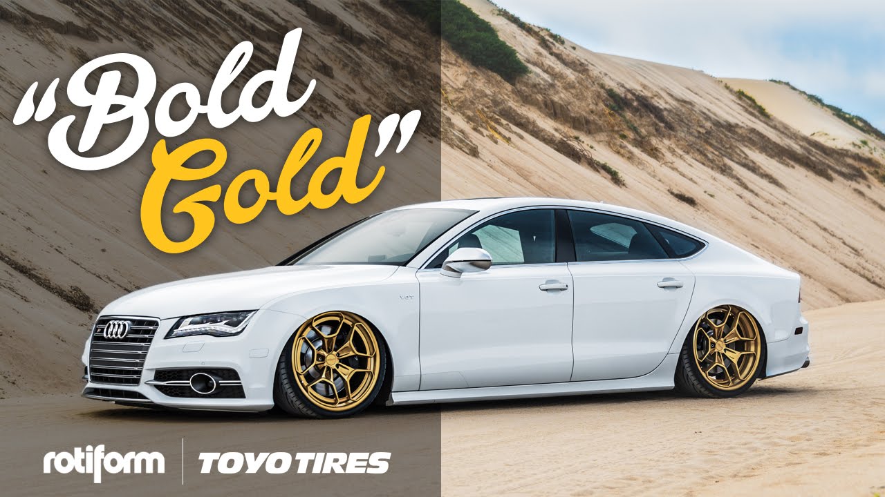 AccuAir Audi S7 feat. Rotiform HURs | Bold Gold