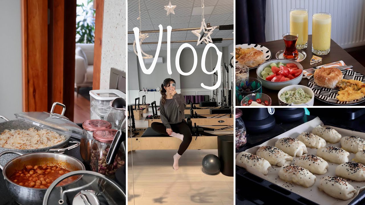 HAFTALIK YEMEK RUTİNİ🥗ALIŞVERİŞ🌲PUF POĞAÇA🥯PİLATES🧘🏻‍♀️MİSAFİR ÖNCESİ HIZLI EV TOPARLAMASI🧺KAHVALTI🍳