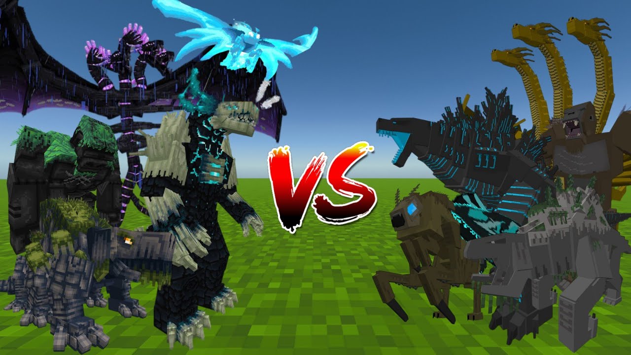 KAIJU BATTLE : GODZILLA AND KONG RISE OF THE TITANS vs KAIJU CRAFT! (Asli VS Kw Minecraft)