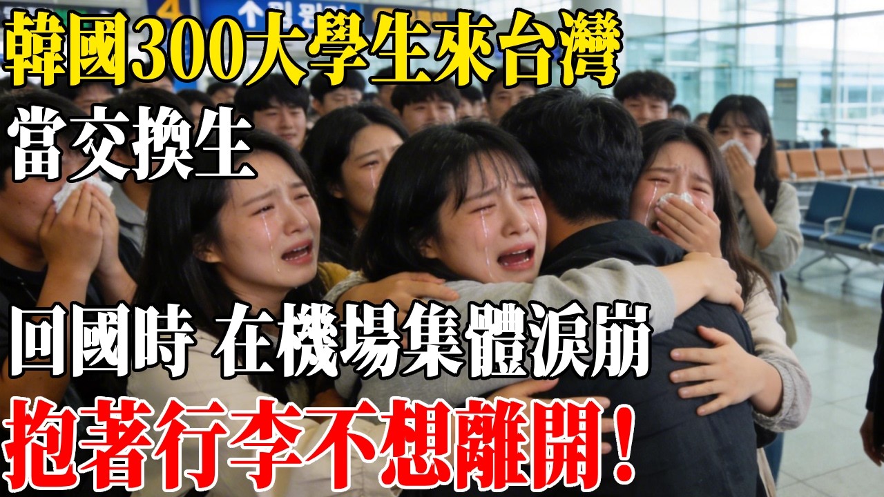 韓國300大學生來台灣交換生，回國時 在機場集體淚崩 抱著行李不想離開！#民間故事 #人間故事會