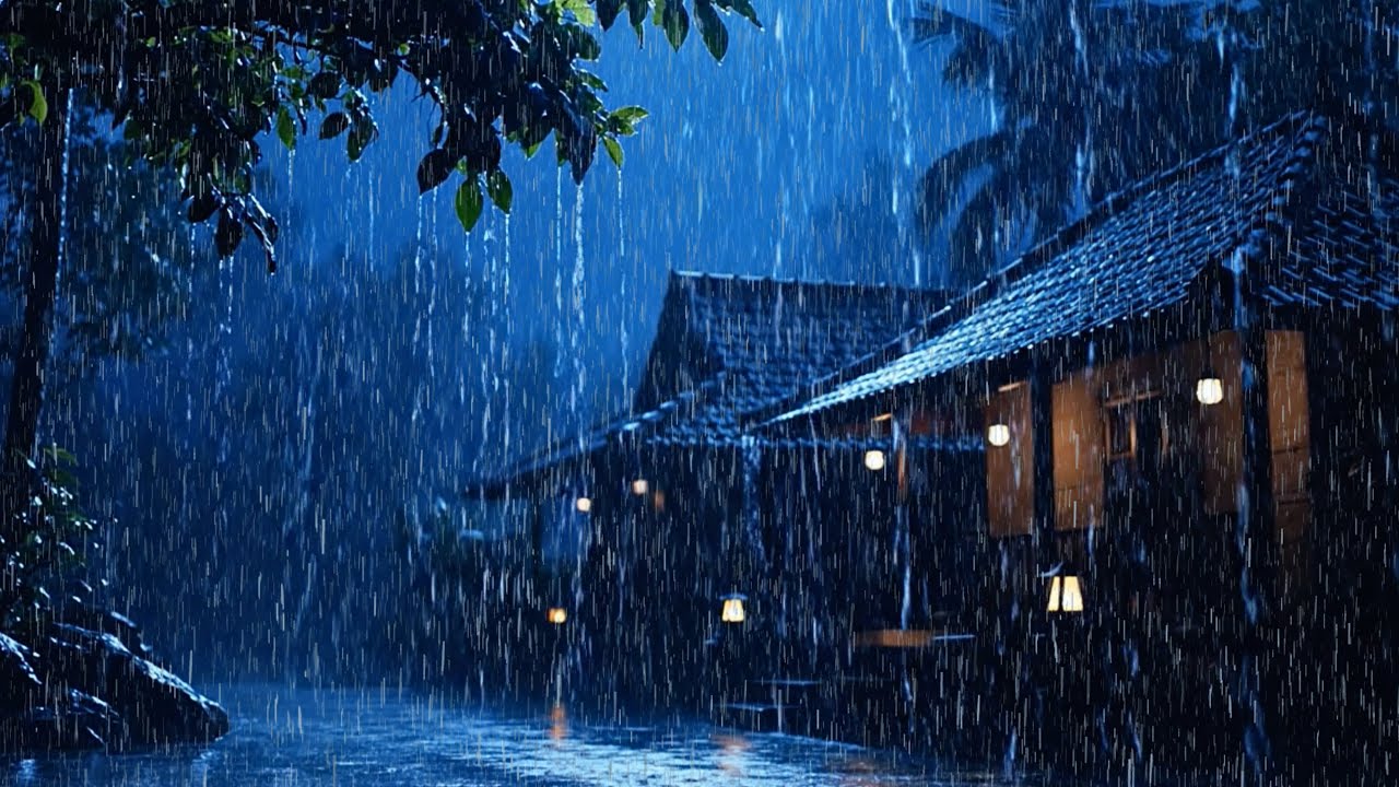 Fall into Deep Sleep in 3 Minutes🌧 with Real Heavy Rain on Tin Roof & Thunderstorm Sounds at Night