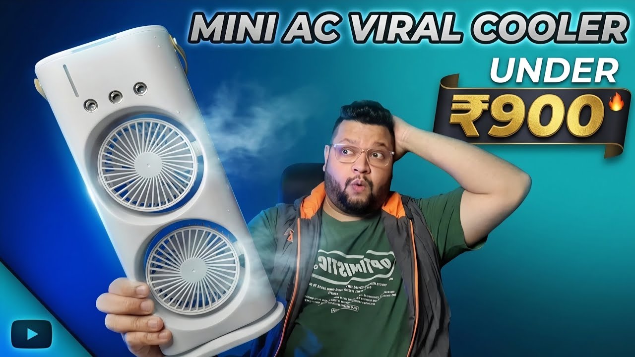 Double Cooler Fan Mist Spray Beats the Heat || Portable Air cooler😱 #gadgets #minicooler