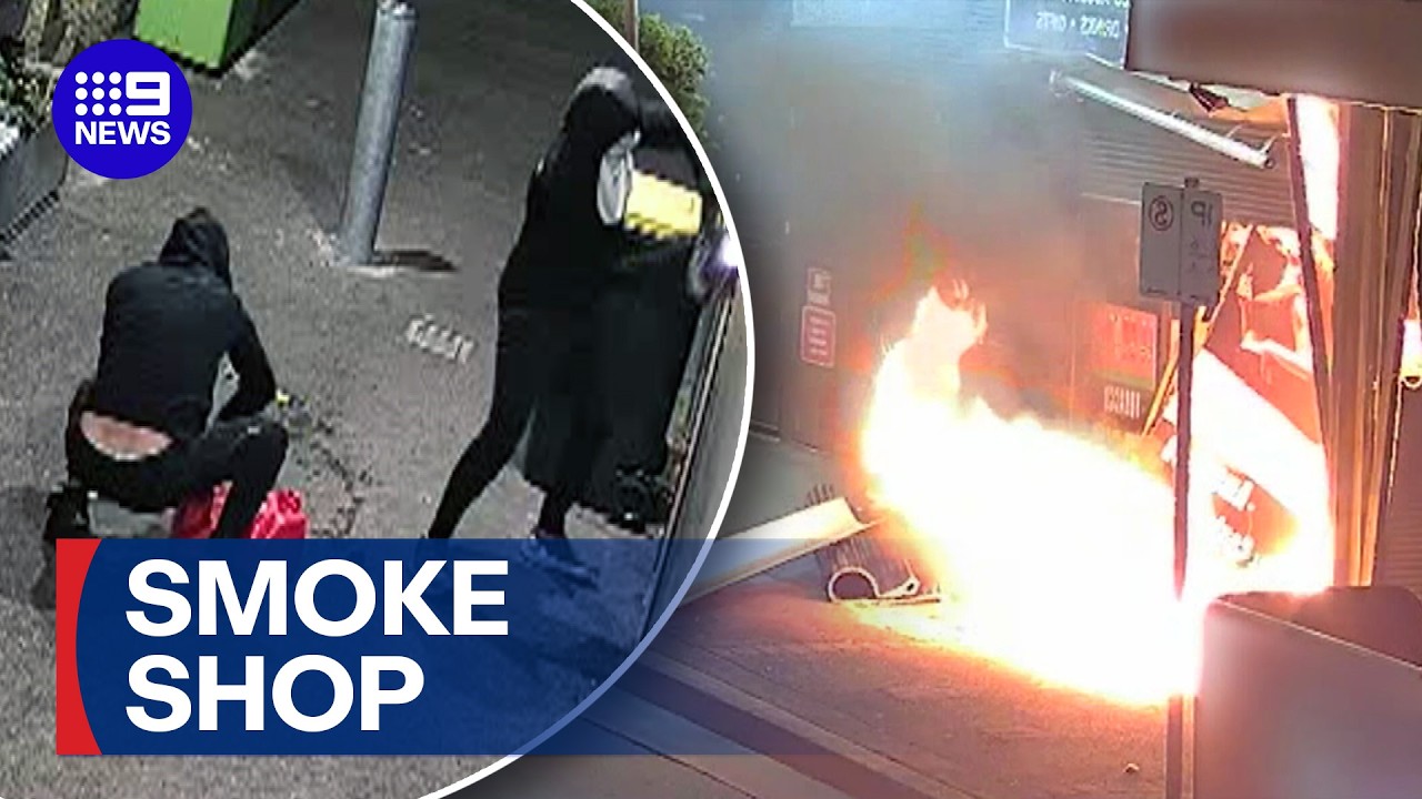 Tobacconist connected to crime family firebombed for the third time | 9 News Australia