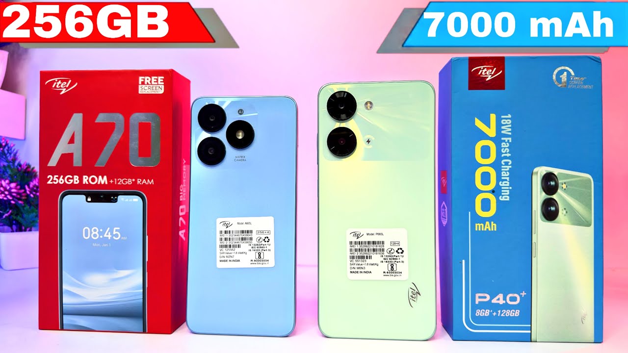 Itel A70 256 RAM 🆚 Itel P40+ 7000 mAh Battery ⚡ Unboxing & Comparison