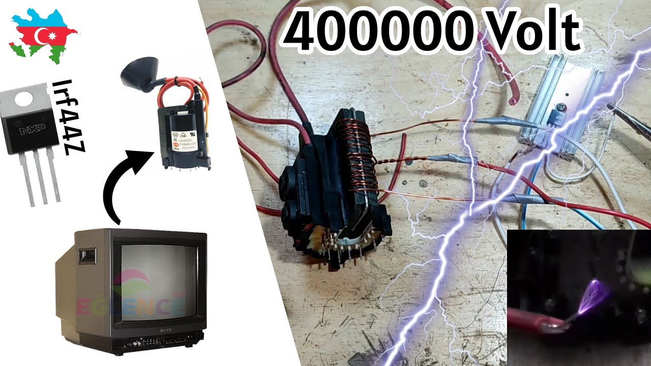 12 Volt'u ... 400000 Volt'a çevirən Dövrə Gerçək imiş 🤯