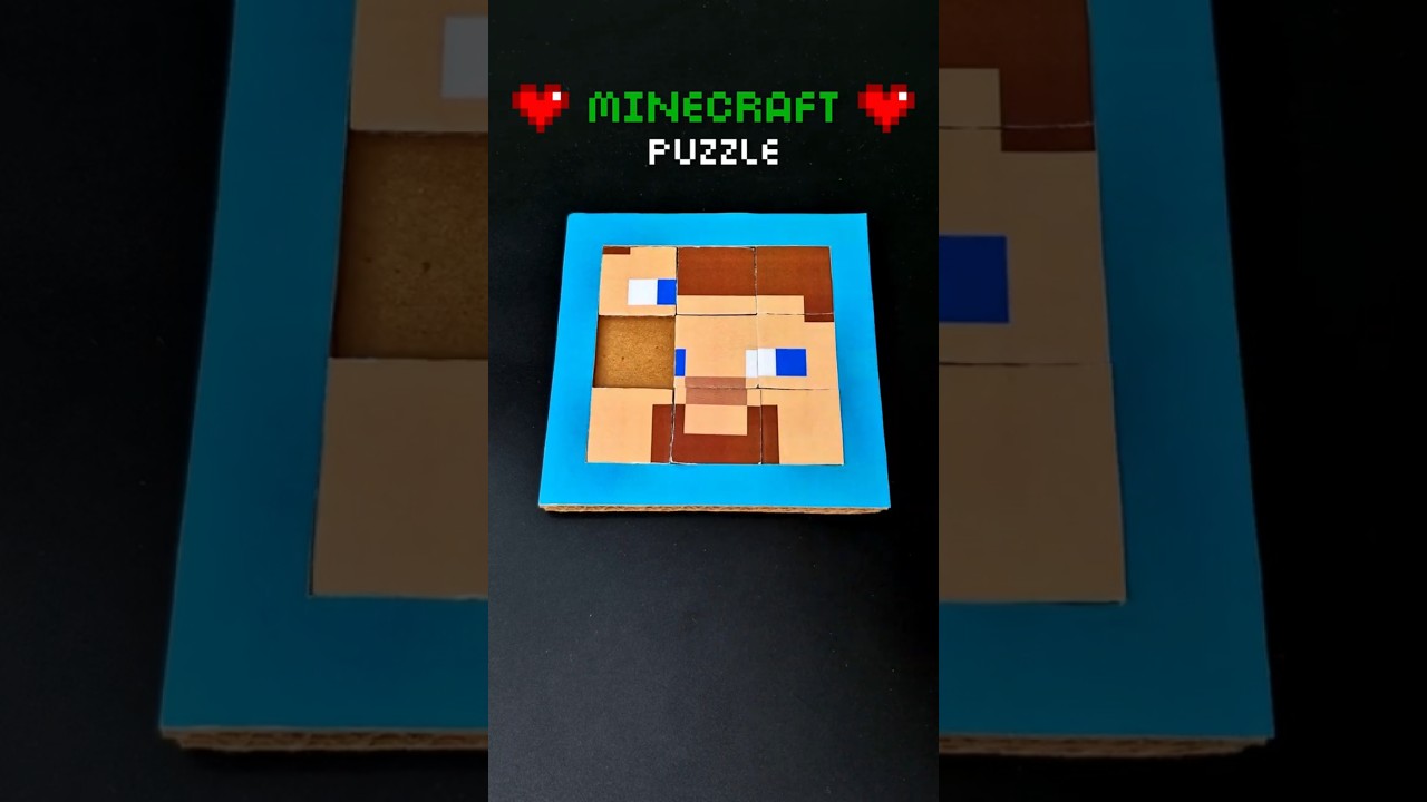 DIY Minecraft Steve PUZZLE Game From Cardboard 💚 Easy Paper Craft #diy #shorts