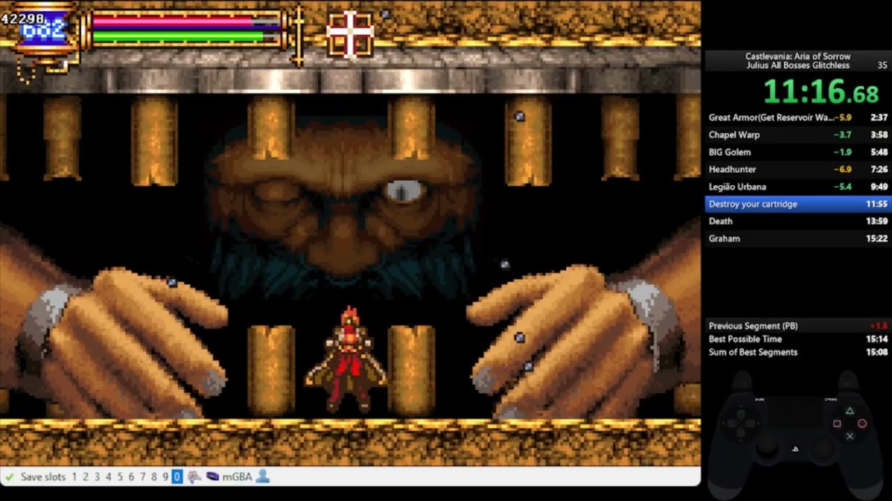 Castlevania: Aria of Sorrow Julius All Bosses Glitchless in 15:15 (14:44 IGT)