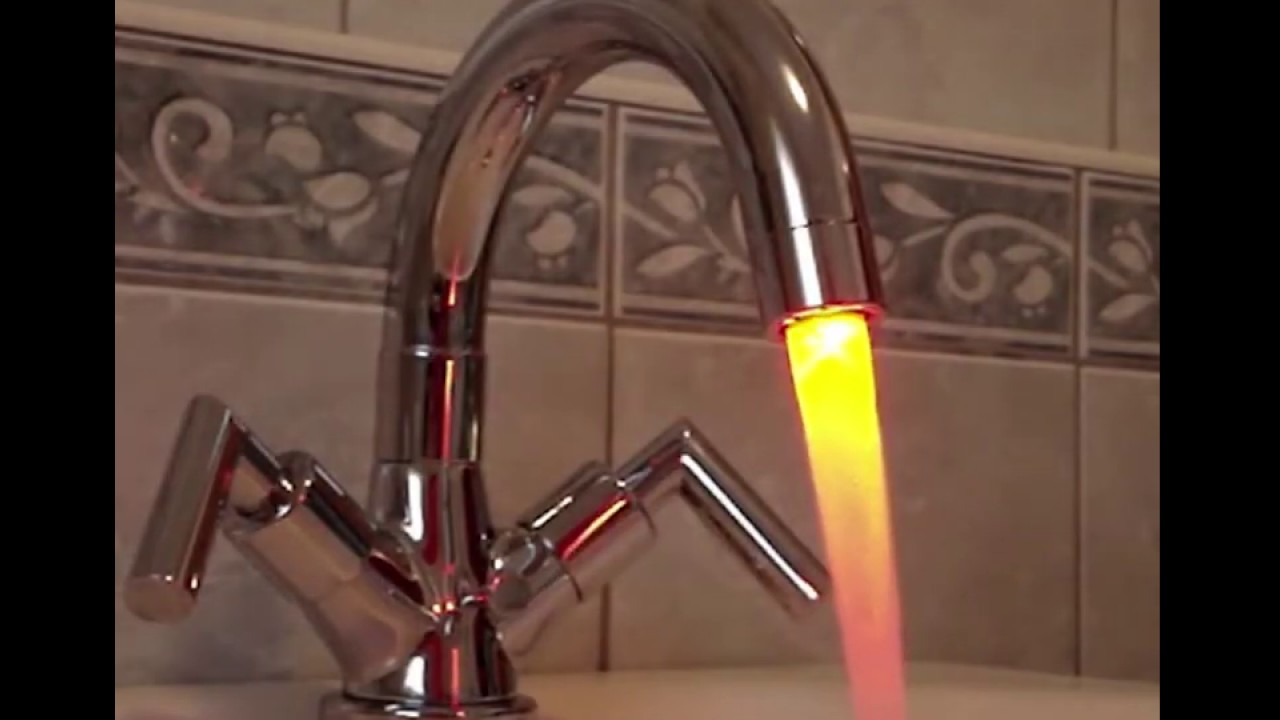 LED water kitchen faucet light temperature control with multiple color changes