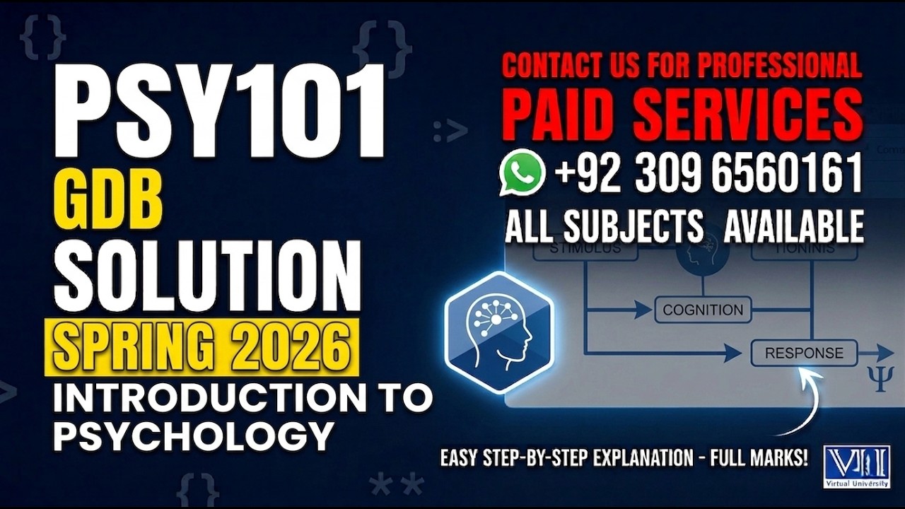 PSY101 GDB 1 Solution Spring 2026 | 100% Correct By VU Bright Sparks