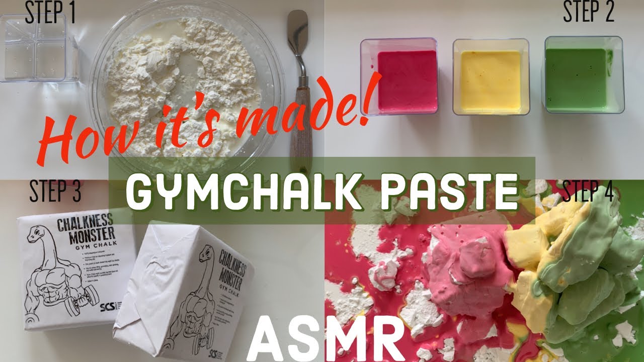 MAKE YOUR OWN PASTED GYMCHALK! *With full GYMCHALK CRUSH at end * Most SATISFYING ASMR! Sleep aid 💤