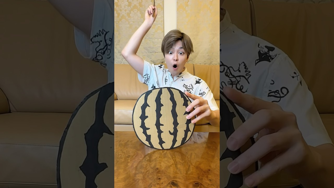 CARDBOARD WATERMELON SPLITTING!! #asmr