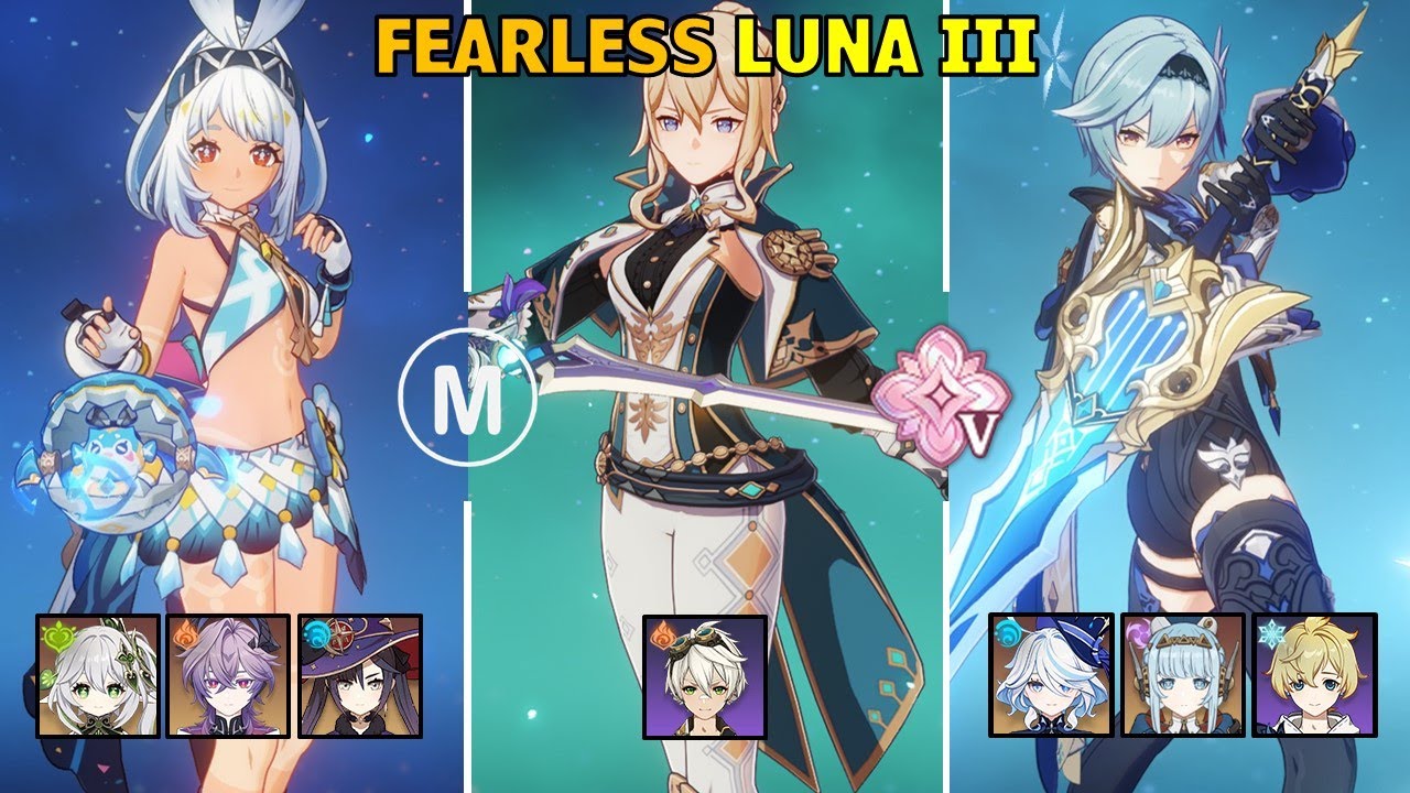 C1 Mualani & Jean & C6 Eula - Stygian Onslaught Fearless Luna III Genshin Impact