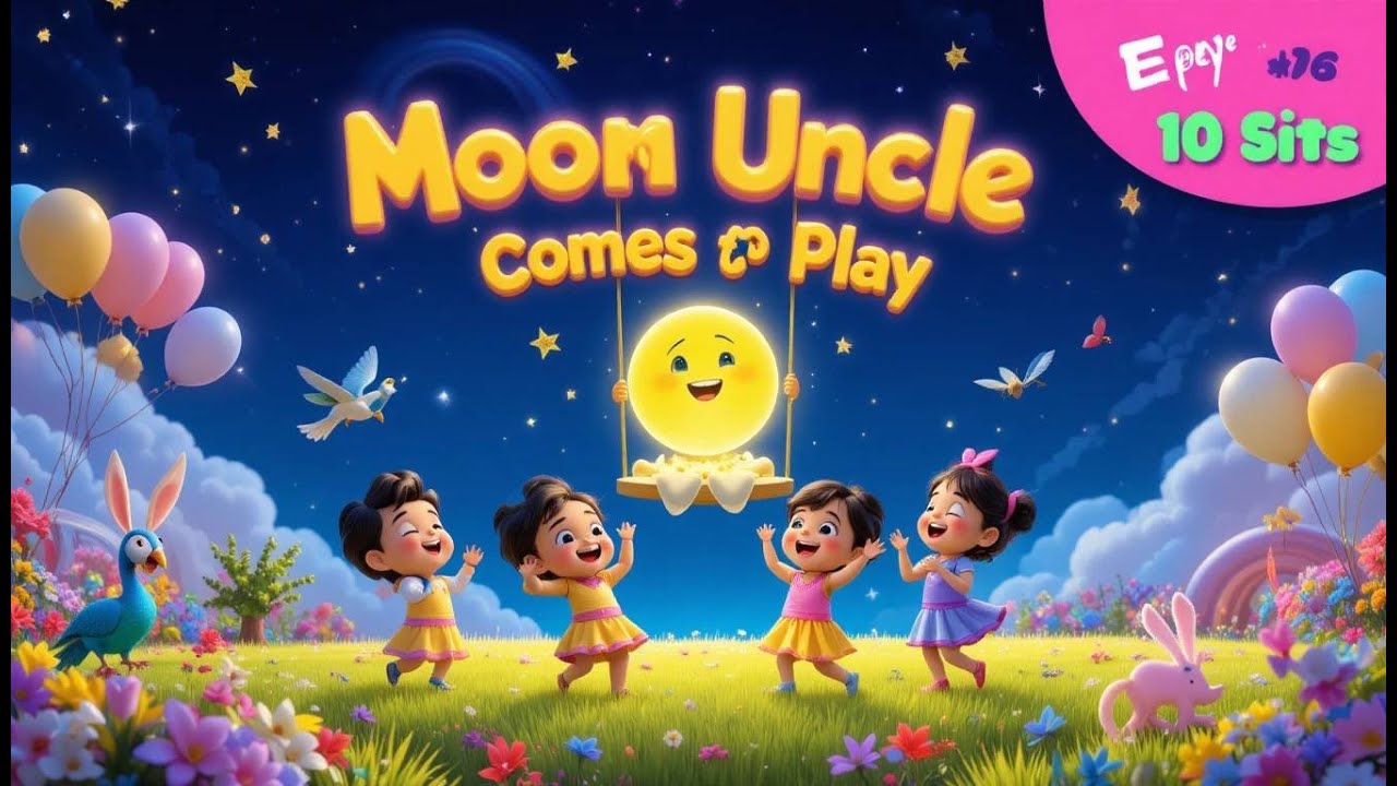 Moon Uncle Comes to Play | Kids English Rhymes | Fun Nursery Song 2025 | Learn with Stars & Moon